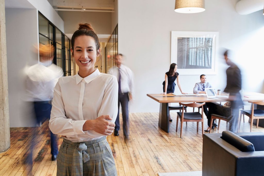 A business woman in an office